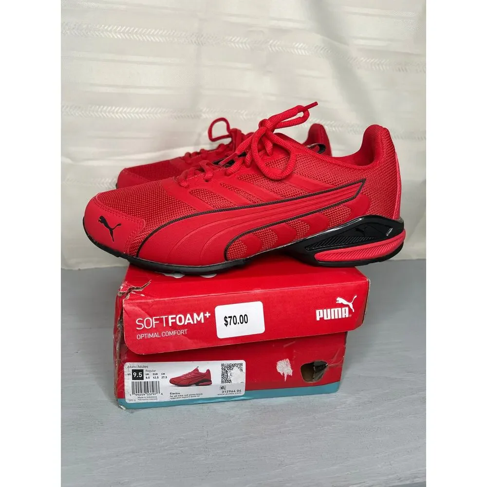 Puma Electro Mens 9.5 For All Time Red Softfoam Running Shoes